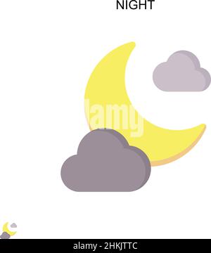 Night Simple vector icon. Illustration symbol design template for web mobile UI element. Stock Vector