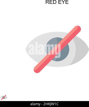 Red eye Simple vector icon. Illustration symbol design template for web mobile UI element. Stock Vector