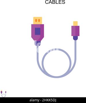 Cables Simple vector icon. Illustration symbol design template for web mobile UI element. Stock Vector