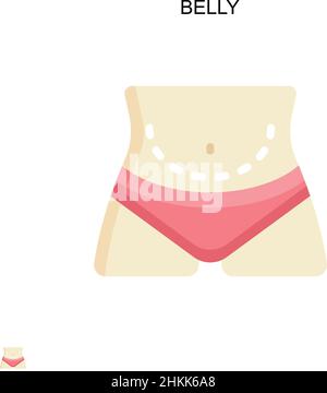 Belly Simple vector icon. Illustration symbol design template for web mobile UI element. Stock Vector