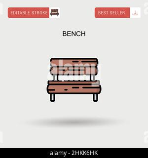 Simple brown city bench in isometric view isolated on white. Concrete ...