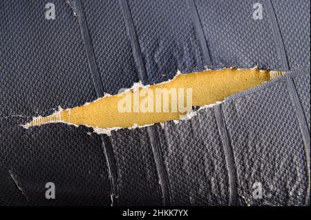 Old broken leather seats background Stock Photo