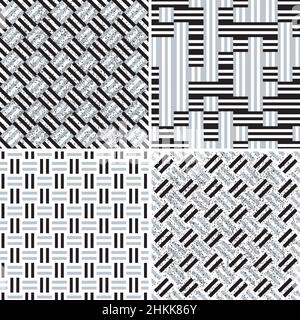 4 different vector patterns in the same package(eps). One pattern is paid and 3 are free (white dividing lines) Stock Vector