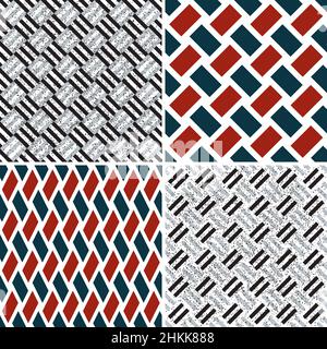 4 different vector patterns in the same package(eps). One pattern is paid and 3 are free (white dividing lines) Stock Vector