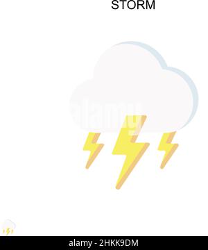 Storm Simple vector icon. Illustration symbol design template for web mobile UI element. Stock Vector