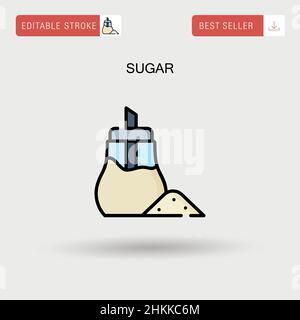 Sugar Simple vector icon. Stock Vector