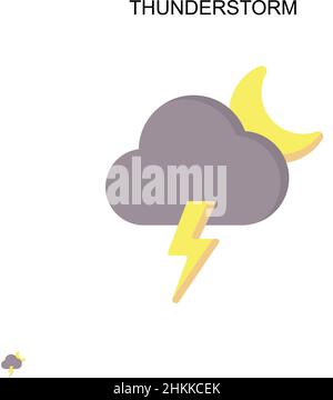Thunderstorm Simple vector icon. Illustration symbol design template for web mobile UI element. Stock Vector