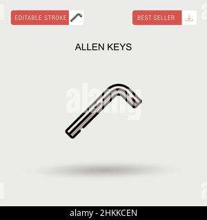 Allen keys Simple vector icon. Stock Vector