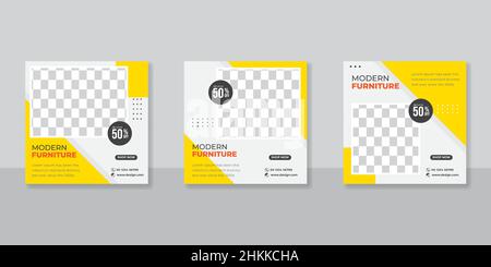 Minimalist Furniture social media post templates design Stock Vector