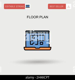 Floor plan Simple vector icon. Stock Vector
