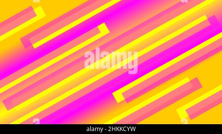 Yellow pink background wrapped in straight line abstract design Stock Vector