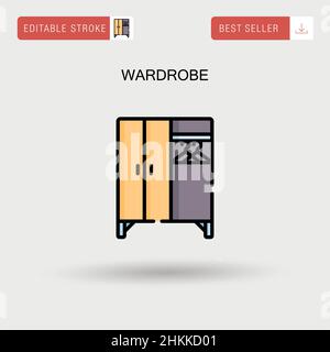 Wardrobe Simple vector icon. Stock Vector