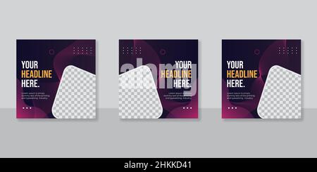 Editable Post Template Social Media Banners for Digital Marketing Stock Vector