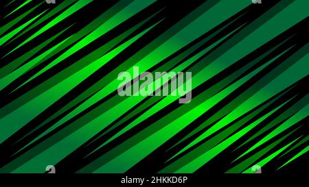 Black background with green straight line triangle design Stock Vector