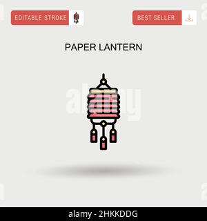 Paper lantern Simple vector icon. Stock Vector