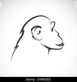 Vector image of a chimpanzee on white background. Easy editable layered vector illustration. Stock Vector