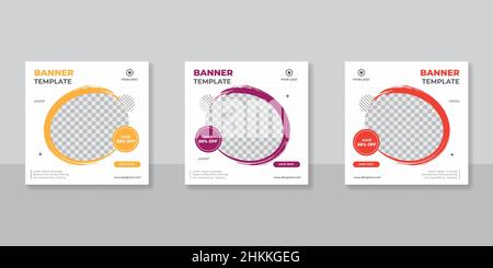 Modern promotion square web banner for social media mobile apps Stock Vector