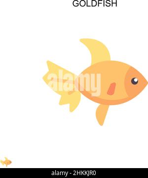 Goldfish Simple vector icon. Illustration symbol design template for web mobile UI element. Stock Vector