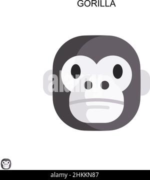 Gorilla Simple vector icon. Illustration symbol design template for web mobile UI element. Stock Vector