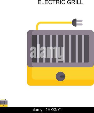 Electric grill Simple vector icon. Illustration symbol design template for web mobile UI element. Stock Vector
