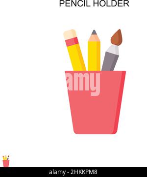 Pencil holder Simple vector icon. Illustration symbol design template for web mobile UI element. Stock Vector