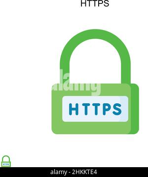Https Simple vector icon. Illustration symbol design template for web mobile UI element. Stock Vector