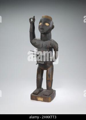 Art inspired by Power Figure (nkisi nkondi), Unidentified Kongo artist, before 1908, Wood, iron, porcelain, glass, resin, Central Africa, Republic of the Congo, Africa, Central Africa, Democratic Republic of Congo, Africa, Cabinda province, Central Africa, Angola, Africa, Sculpture, Classic works modernized by Artotop with a splash of modernity. Shapes, color and value, eye-catching visual impact on art. Emotions through freedom of artworks in a contemporary way. A timeless message pursuing a wildly creative new direction. Artists turning to the digital medium and creating the Artotop NFT Stock Photo