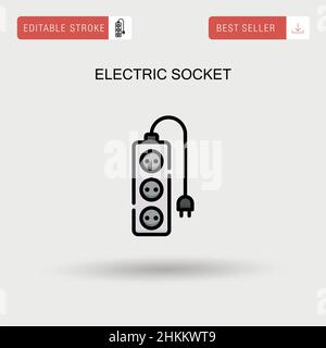 Electric socket Simple vector icon. Stock Vector