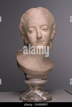 Art inspired by Madame du Barry, Jean Baptiste Lemoyne II, French, 1704-1778, Jeanne Bécu, c.1771, Terracotta, Made in France, Europe, Ceramics, sculpture, sculpture: 14 x 8 x 10 1/4 in. (35.6 x 20.3 x 26 cm, Classic works modernized by Artotop with a splash of modernity. Shapes, color and value, eye-catching visual impact on art. Emotions through freedom of artworks in a contemporary way. A timeless message pursuing a wildly creative new direction. Artists turning to the digital medium and creating the Artotop NFT Stock Photo