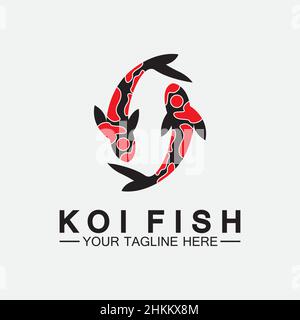 Koi Fish Logo Design Vector Template Stock Vector