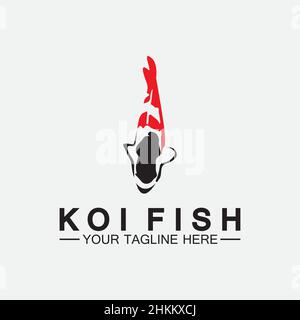 Koi Fish Logo Design Vector Template Stock Vector