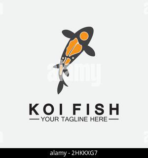 Koi Fish Logo Design Vector Template Stock Vector