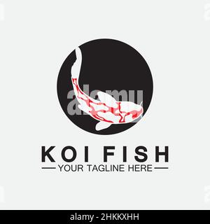 Koi Fish Logo Design Vector Template Stock Vector
