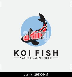 Koi Fish Logo Design Vector Template Stock Vector