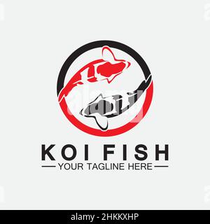 Koi Fish Logo Design Vector Template Stock Vector