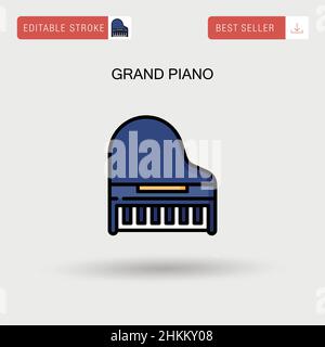 Grand piano Simple vector icon. Stock Vector