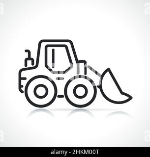 loader or bulldozer thin line icon isolated Stock Vector