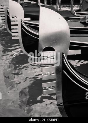 Ferro da Prua Metal Bow of a Gondola Boat in Venice, Italy Stock Photo