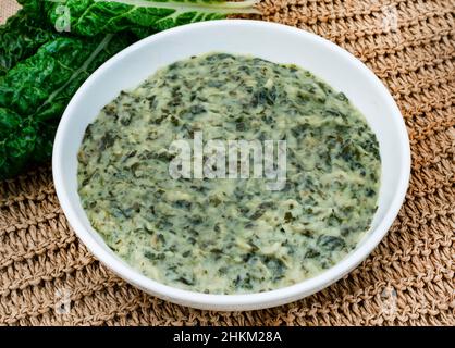 South African Favorite Vegetable Dish, Creamed Spinach Stock Photo - Alamy