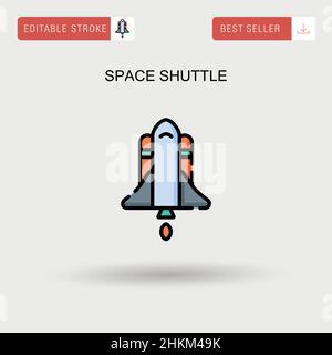 Space shuttle Simple vector icon. Stock Vector
