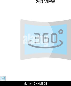 360 view Simple vector icon. Illustration symbol design template for web mobile UI element. Stock Vector