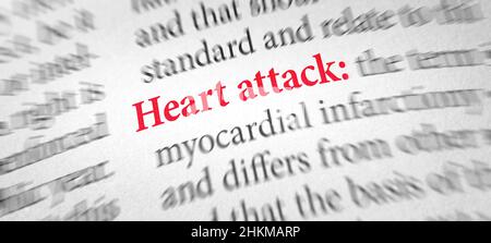 Definition of the word Heart attack in a dictionary Stock Photo