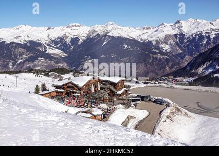 Restaurant, Le Cap Horn, Flughafen, Altiport de Courchevel, Vallée de Courchevel, Departement Savoie, Frankreich Stock Photo