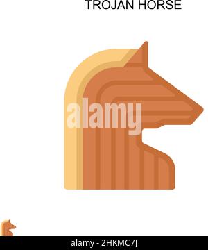 Trojan horse Simple vector icon. Illustration symbol design template for web mobile UI element. Stock Vector