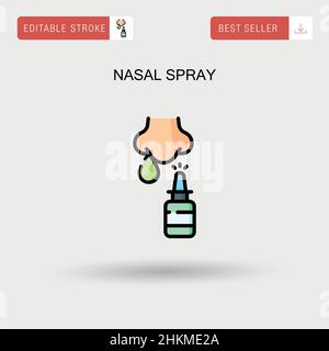 Nasal spray Simple vector icon. Stock Vector