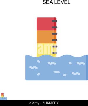 Climate change. Planet temperature rising and sea level rising due to ...