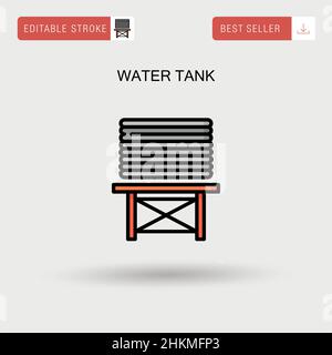 Water tank Simple vector icon. Stock Vector