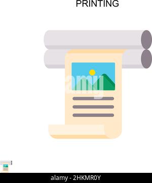 Printing Simple vector icon. Illustration symbol design template for web mobile UI element. Stock Vector