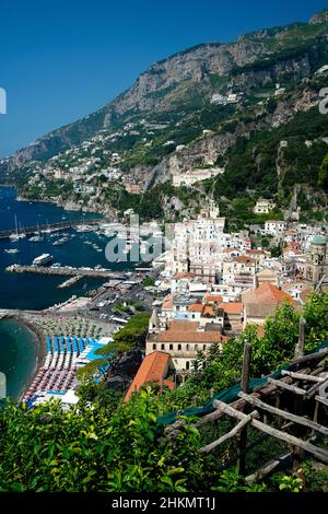 Cityscape from Cemetery,Amalfi,Campania,Italy,Europe Stock Photo
