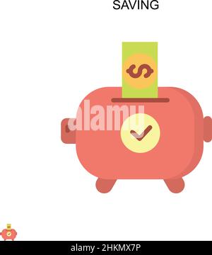 Saving Simple vector icon. Illustration symbol design template for web mobile UI element. Stock Vector